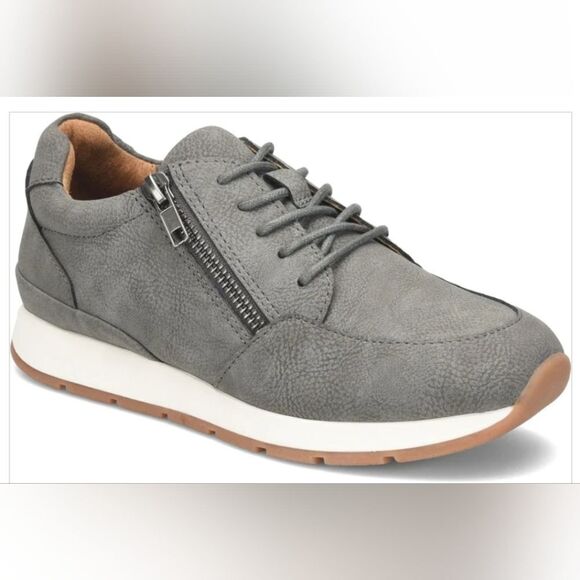 New B.O.C' Born Women's Khloe - Light Grey Slate sneaker zip 6 - Picture 1 of 7